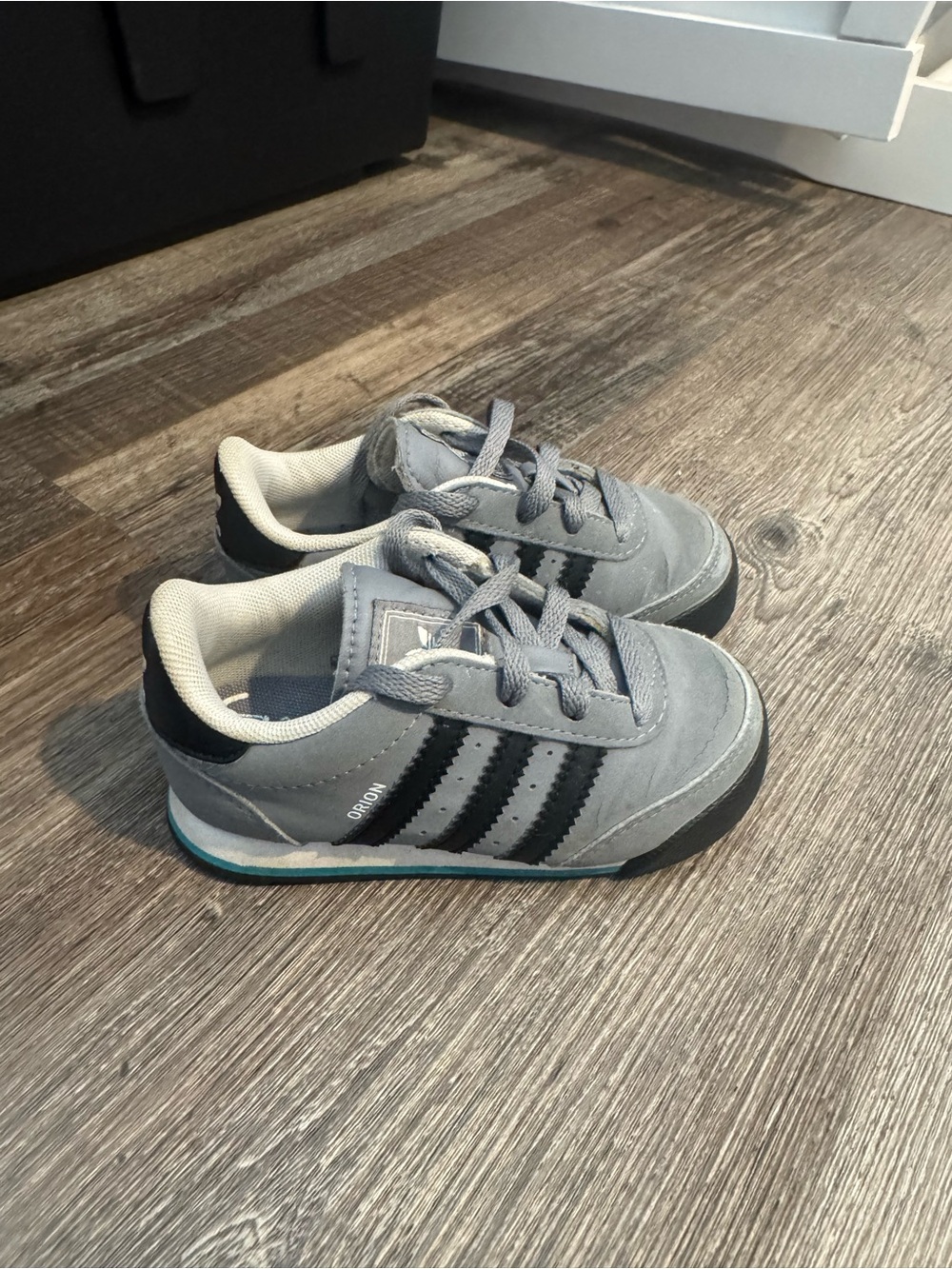 Adidas Grey Lace-Up Sneakers with Black Stripes
